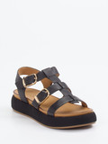 Andrea Sabatini – Plateau-Sandalen aus Kalbleder Schwarz