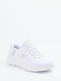 Skechers – Slip-On Sneaker aus Mesh-Textil weiß