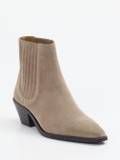 Boss – Chelsea-Stiefeletten aus Veloursleder taupe