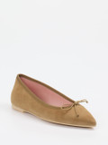 Pretty Ballerinas – Ballerinas aus Veloursleder sandbraun