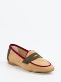 Andrea Puccini – Loafer aus Veloursleder in Beige