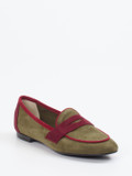 Andrea Puccini – Loafer aus Veloursleder Olivgrün