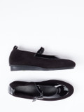 Arche – Spangenpumps aus Lackleder und Veloursleder Schwarz