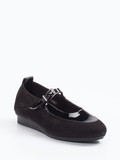 Arche – Spangenpumps aus Lackleder und Veloursleder Schwarz