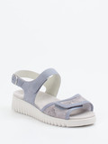 Semler - Sandale Clara aus Stretch in blau