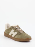 Hogan – Retro-Sneaker aus Veloursleder Olivgrün