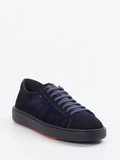 Santoni - Sneaker aus Veloursleder in blau