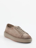 Santoni – Sneaker aus Veloursleder in Taupe