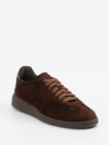 Santoni – Sneaker aus Veloursleder schokobraun