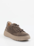 Gabor – Plateau-Sneaker aus Veloursleder Taupe