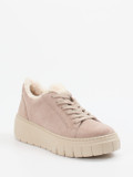 Gabor – Plateau-Sneaker aus Veloursleder Sandbeige