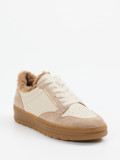 Paul Green – Sneaker aus Velourleder in Creme-Beige