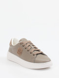 Boss – Sneaker aus Kalbleder in Taupe