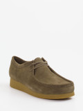 Clarks – Mokassin aus Veloursleder olivbeige