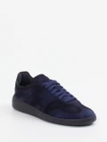 Santoni – Sneaker aus Veloursleder Dunkelblau