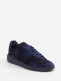 Santoni – Sneaker aus Veloursleder Dunkelblau