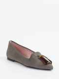Pretty Ballerinas – Tassel-Ballerinas aus Veloursleder taupe