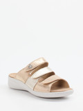 Solidus – Komfort-Pantolette aus Metallicleder beige