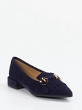 Andrea Puccini - Slipper aus Veloursleder in blau