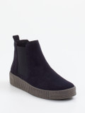 Gabor – Chelsea-Stiefelette aus Veloursleder navyblau