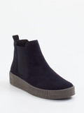 Gabor – Chelsea-Stiefelette aus Veloursleder navyblau