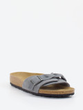 Birkenstock – Pantolette aus Veloursleder grau