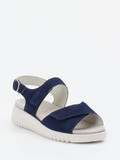 Semler – Komfortsandalen aus Veloursleder marineblau
