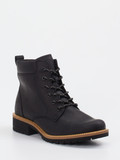 Ecco – Schnürboots aus Fettleder in Schwarz
