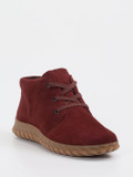 Semler – Schnürstiefelette aus Veloursleder bordeaux