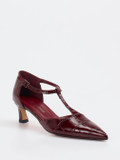 Konstantin Starke – Pumps aus geprägtem Krokoleder Bordeaux