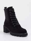 Paul Green - Schnürstiefelette aus Velour/Textil