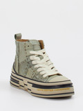 Rebecca White – High-Top Sneaker aus Veloursleder Salbeigrün