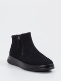 Ecco – Stiefelette aus Veloursleder schwarz