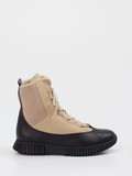 Arche – Schnürboots aus Velours- und Glattleder beige
