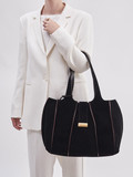 Konstantin Starke – Shopper aus Veloursleder Schwarz
