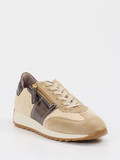 DL Sport – Sneaker aus Velour/Textil beige