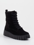 Gabor Comfort – Schnürboots aus Veloursleder schwarz