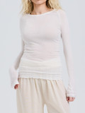 Seamless Basic – Langarmshirt aus Baumwolle Offwhite