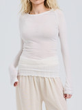 Seamless Basic – Langarmshirt aus Baumwolle Offwhite