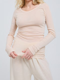 Seamless Basic – Langarmshirt aus Baumwolle in Beige