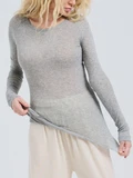 Seamless Basic – Langarmshirt aus Baumwolle Hellgrau
