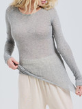 Seamless Basic – Langarmshirt aus Baumwolle Hellgrau