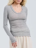 Seamless Basic – Langarmshirt aus Baumwolle in Grau