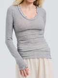 Seamless Basic – Langarmshirt aus Baumwolle in Grau