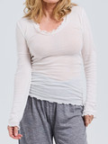 Seamless Basic – Langarmshirt aus Baumwolle Offwhite