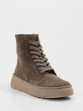 Gabor – Schnürboots aus Veloursleder in Taupe