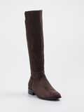 Di Lauro – Kniehohe Stiefel aus Veloursleder Dunkelbraun