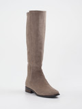 Di Lauro – Kniehohe Stiefel aus Veloursleder Taupe