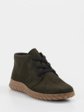 Semler – Schnürboots aus Veloursleder Olivgrün