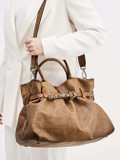 Alchimia – Shopper Bag aus Kalbleder Cognacbraun